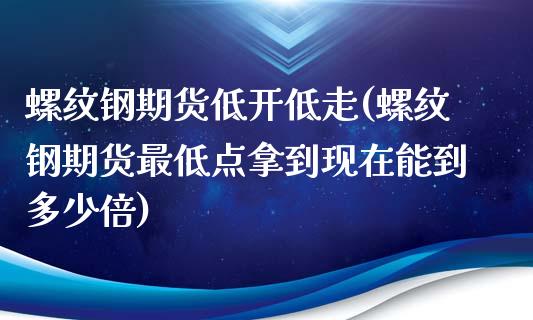 螺纹钢期货低开低走(螺纹钢期货最低点拿到现在能到多少倍)_https://www.yunyouns.com_期货直播_第1张