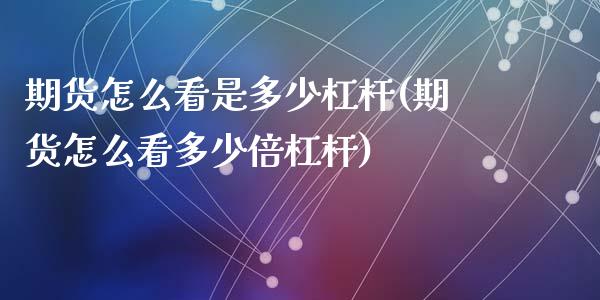 期货怎么看是多少杠杆(期货怎么看多少倍杠杆)_https://www.yunyouns.com_期货直播_第1张