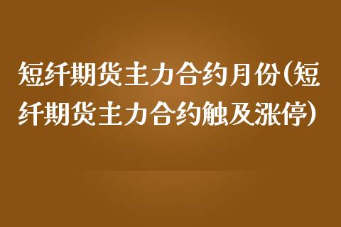 短纤期货主力合约月份(短纤期货主力合约触及涨停)_https://www.yunyouns.com_期货行情_第1张
