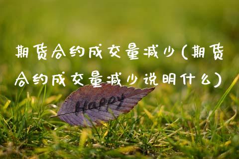 期货合约成交量减少(期货合约成交量减少说明什么)_https://www.yunyouns.com_股指期货_第1张