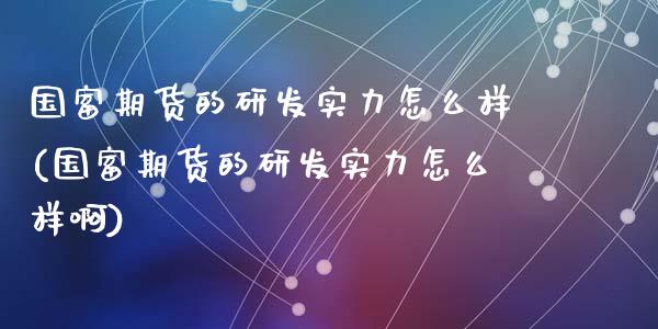 国富期货的研发实力怎么样(国富期货的研发实力怎么样啊)_https://www.yunyouns.com_期货直播_第1张