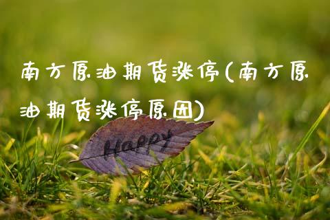 南方原油期货涨停(南方原油期货涨停原因)_https://www.yunyouns.com_恒生指数_第1张
