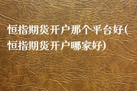 恒指期货开户那个平台好(恒指期货开户哪家好)_https://www.yunyouns.com_恒生指数_第1张