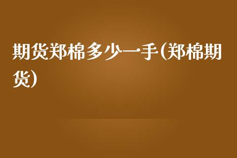 期货郑棉多少一手(郑棉期货)_https://www.yunyouns.com_恒生指数_第1张