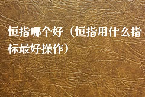 恒指哪个好（恒指用什么指标最好操作）_https://www.yunyouns.com_恒生指数_第1张