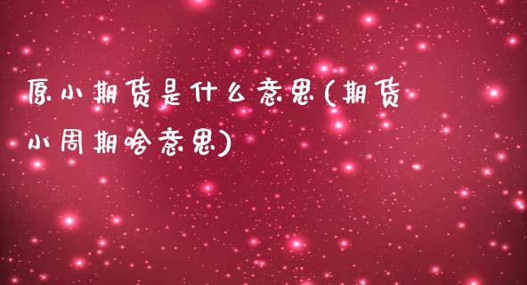原小期货是什么意思(期货小周期啥意思)_期货行情_第1张_原油期货直播室 原小期货是什么意思(期货小周期啥意思)_https://www.yunyouns.com_期货行情_第1张