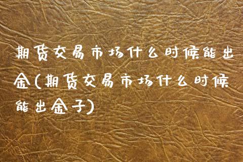 期货交易市场什么时候能出金(期货交易市场什么时候能出金子)_https://www.yunyouns.com_恒生指数_第1张