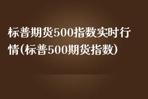 标普期货500指数实时行情(标普500期货指数)_https://www.yunyouns.com_恒生指数_第1张