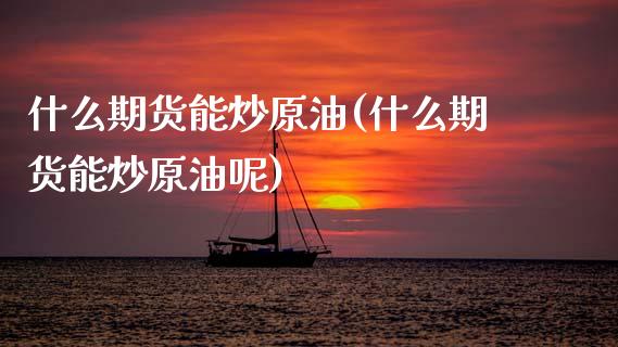 什么期货能炒原油(什么期货能炒原油呢)_https://www.yunyouns.com_股指期货_第1张