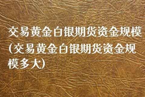 交易黄金白银期货资金规模(交易黄金白银期货资金规模多大)_https://www.yunyouns.com_期货行情_第1张