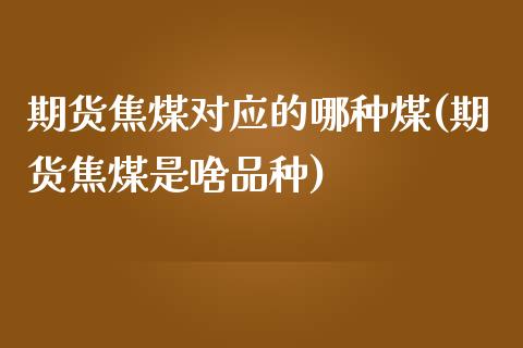 期货焦煤对应的哪种煤(期货焦煤是啥品种)_https://www.yunyouns.com_期货直播_第1张
