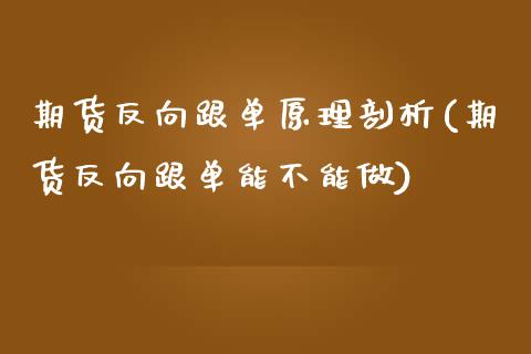 期货反向跟单原理剖析(期货反向跟单能不能做)_https://www.yunyouns.com_股指期货_第1张