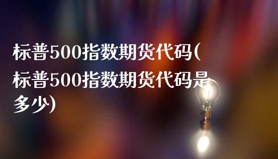 标普500指数期货代码(标普500指数期货代码是多少)_https://www.yunyouns.com_期货行情_第1张