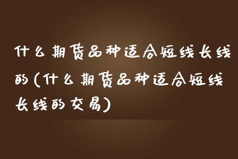 什么期货品种适合短线长线的(什么期货品种适合短线长线的交易)_https://www.yunyouns.com_恒生指数_第1张