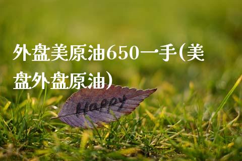 外盘美原油650一手(美盘外盘原油)_https://www.yunyouns.com_股指期货_第1张