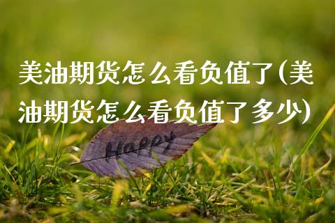 美油期货怎么看负值了(美油期货怎么看负值了多少)_https://www.yunyouns.com_股指期货_第1张
