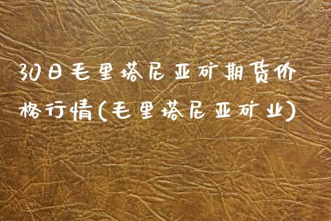 30日毛里塔尼亚矿期货价格行情(毛里塔尼亚矿业)_https://www.yunyouns.com_股指期货_第1张