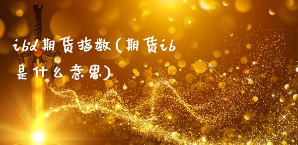 ibd期货指数(期货ib是什么意思)_https://www.yunyouns.com_期货直播_第1张