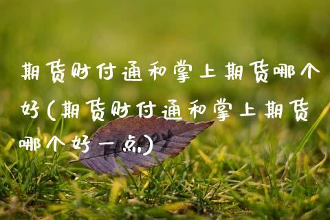 期货财付通和掌上期货哪个好(期货财付通和掌上期货哪个好一点)_https://www.yunyouns.com_恒生指数_第1张