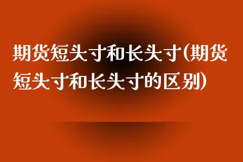 期货短头寸和长头寸(期货短头寸和长头寸的区别)_https://www.yunyouns.com_恒生指数_第1张