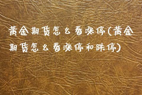 黄金期货怎么看涨停(黄金期货怎么看涨停和跌停)_https://www.yunyouns.com_股指期货_第1张