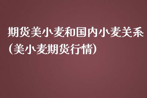 期货美小麦和国内小麦关系(美小麦期货行情)_https://www.yunyouns.com_恒生指数_第1张