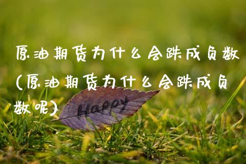 原油期货为什么会跌成负数(原油期货为什么会跌成负数呢)_https://www.yunyouns.com_期货直播_第1张