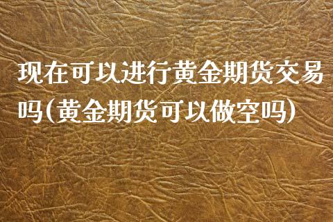 现在可以进行黄金期货交易吗(黄金期货可以做空吗)_https://www.yunyouns.com_股指期货_第1张