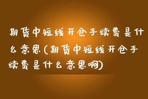 期货中短线开仓手续费是什么意思(期货中短线开仓手续费是什么意思啊)_https://www.yunyouns.com_期货行情_第1张