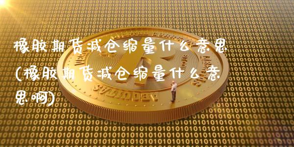 橡胶期货减仓缩量什么意思(橡胶期货减仓缩量什么意思啊)_https://www.yunyouns.com_恒生指数_第1张