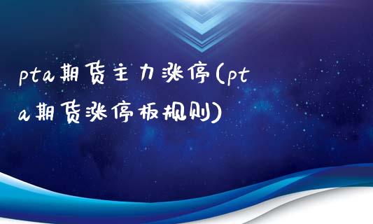 pta期货主力涨停(pta期货涨停板规则)_https://www.yunyouns.com_期货直播_第1张