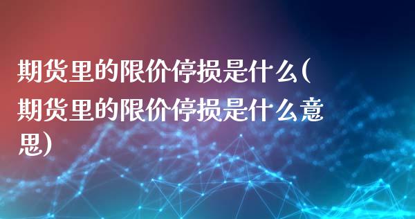 期货里的限价停损是什么(期货里的限价停损是什么意思)_期货行情_第1张_原油期货直播室 期货里的限价停损是什么(期货里的限价停损是什么意思)_https://www.yunyouns.com_期货行情_第1张