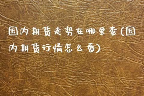 国内期货走势在哪里查(国内期货行情怎么看)_https://www.yunyouns.com_期货直播_第1张
