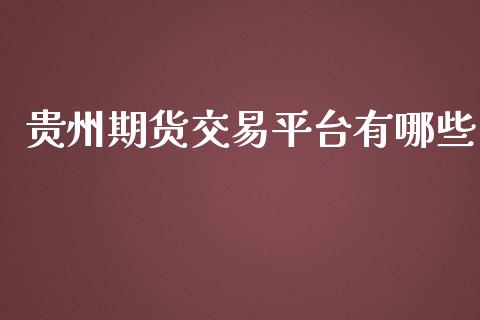 贵州期货交易平台有哪些_https://www.yunyouns.com_期货行情_第1张