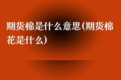 期货棉是什么意思(期货棉花是什么)_期货行情_第1张_原油期货直播室 期货棉是什么意思(期货棉花是什么)_https://www.yunyouns.com_期货行情_第1张
