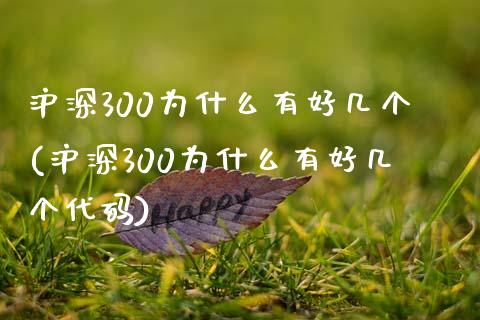 沪深300为什么有好几个(沪深300为什么有好几个代码)_https://www.yunyouns.com_期货行情_第1张