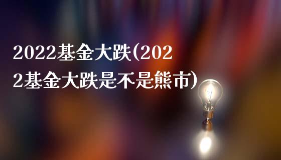 2022基金大跌(2022基金大跌是不是熊市)_https://www.yunyouns.com_股指期货_第1张