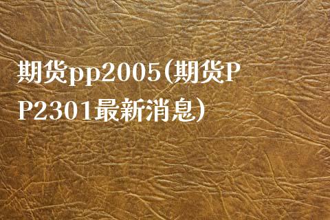 期货pp2005(期货PP2301最新消息)_https://www.yunyouns.com_期货行情_第1张