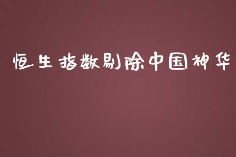 恒生指数剔除中国神华_https://www.yunyouns.com_期货直播_第1张