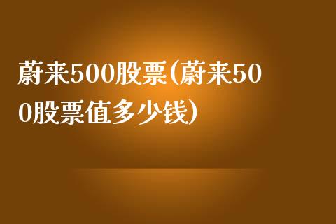 蔚来500股票(蔚来500股票值多少钱)_https://www.yunyouns.com_期货直播_第1张