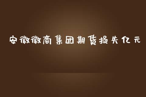 安徽徽商集团期货损失亿元_https://www.yunyouns.com_股指期货_第1张