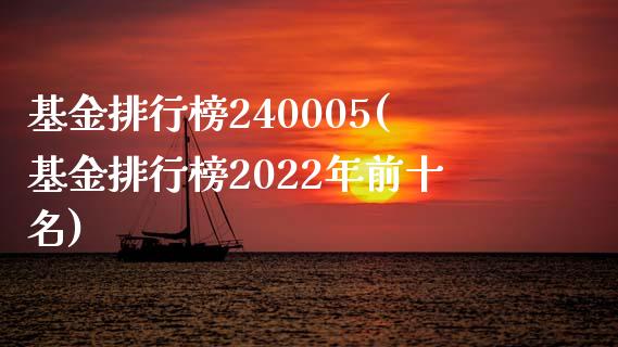 基金排行榜240005(基金排行榜2022年前十名)_https://www.yunyouns.com_期货直播_第1张