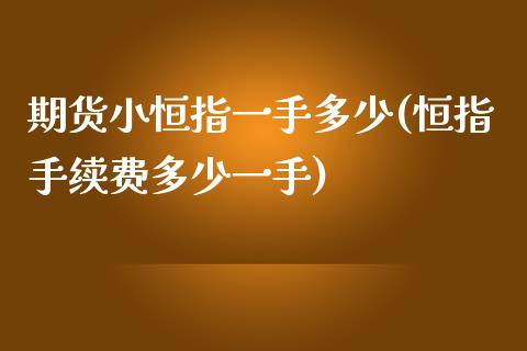 期货小恒指一手多少(恒指手续费多少一手)_https://www.yunyouns.com_期货直播_第1张